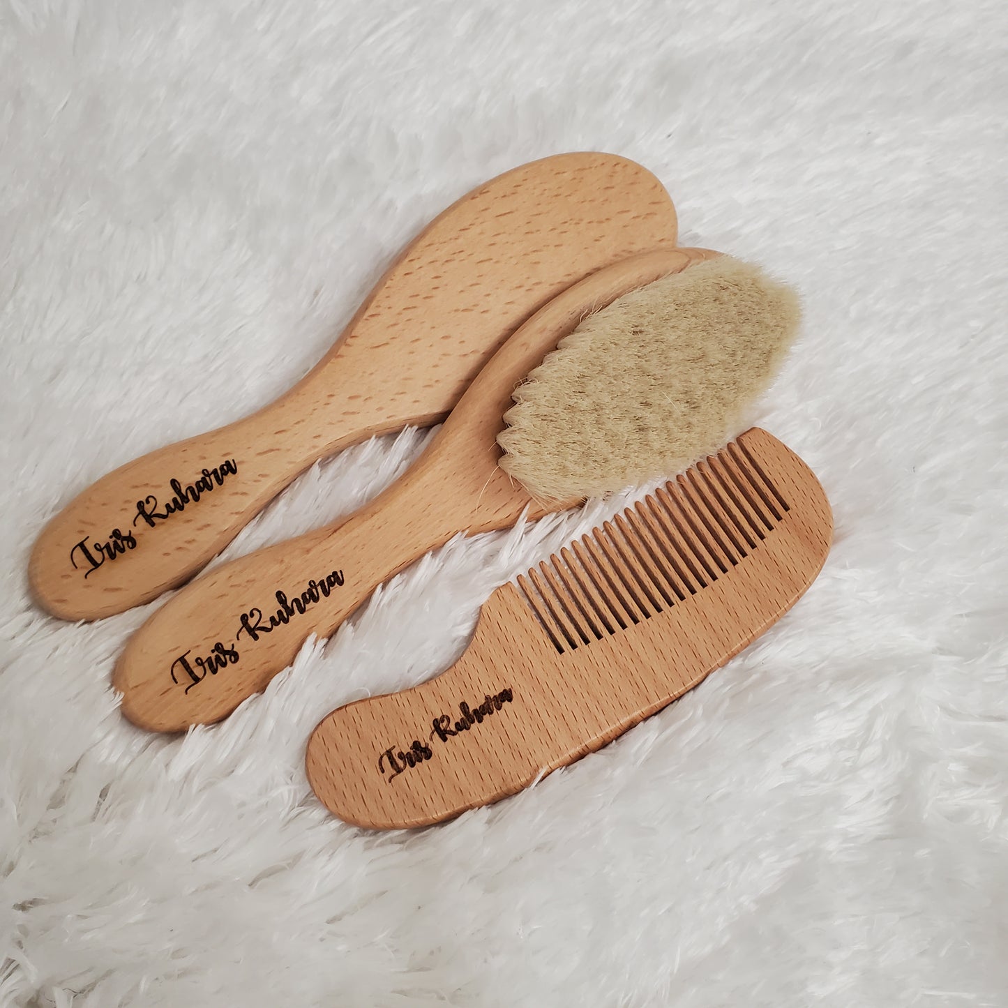 Personalized Baby Hair Brush and Comb Set for Newborn