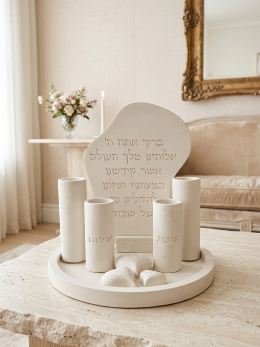 Cloud Shabbat candle set – Handmade Judaica | Gifts LA