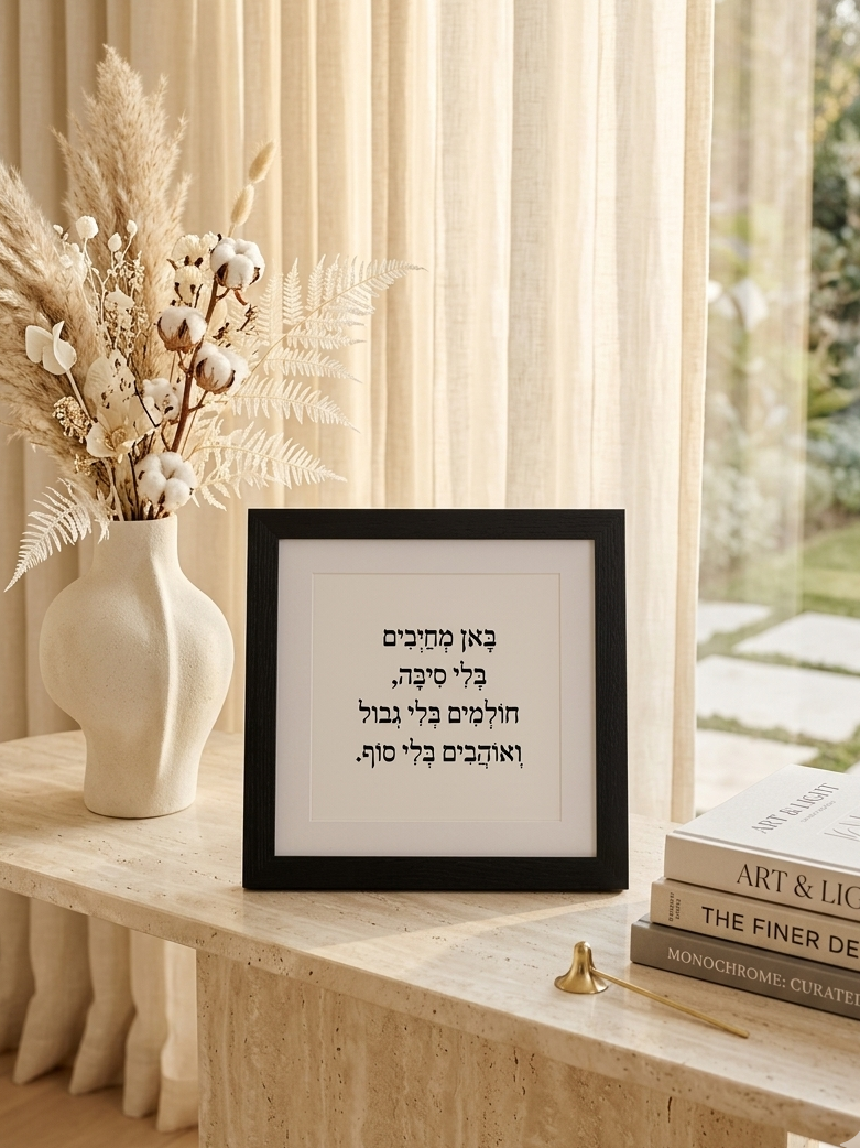 Hebrew Quote Print Collection – Framed Wall Art – Handmade Judaica | Gifts LA