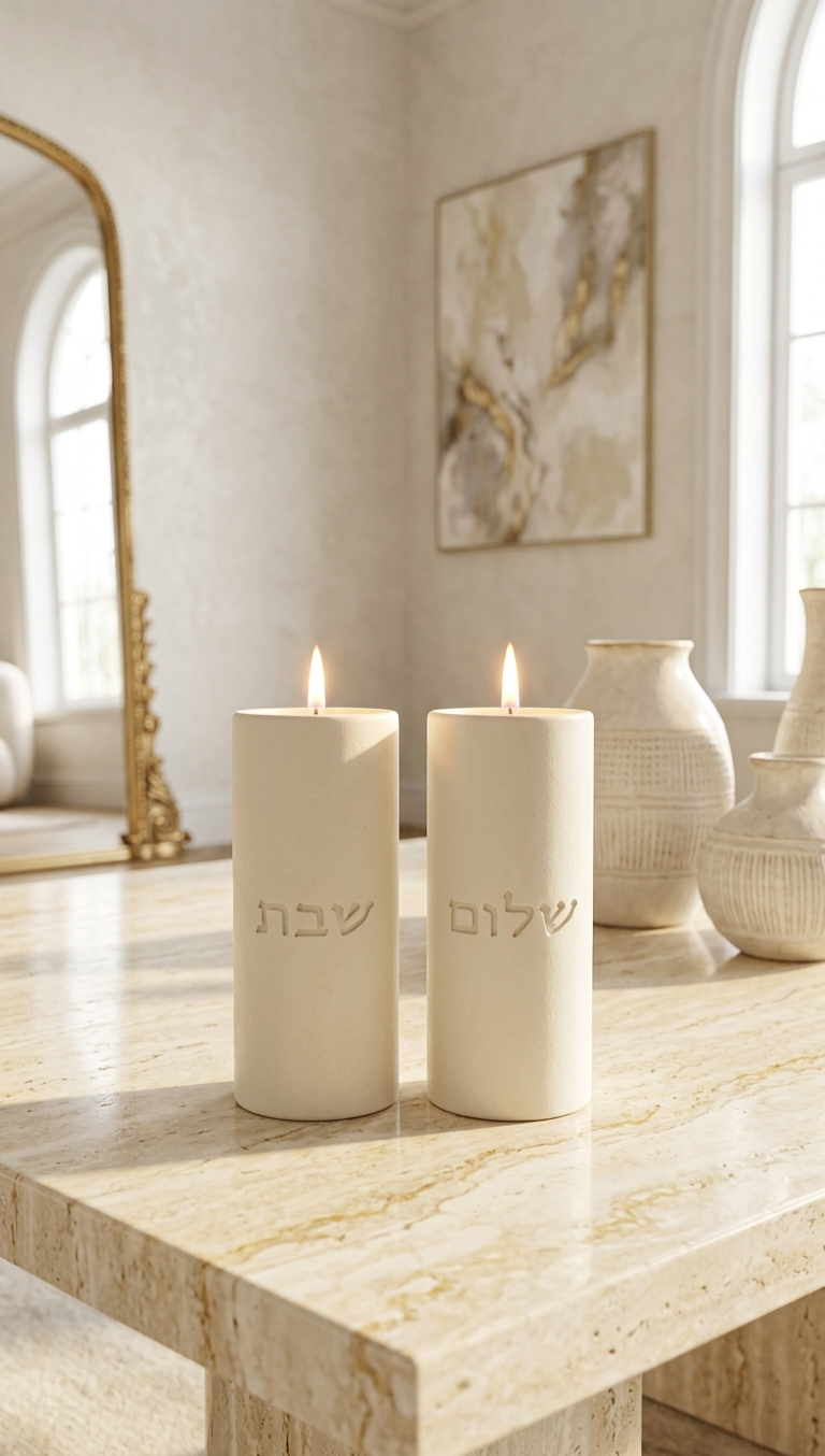 Cloud Shabbat Candle Set