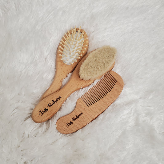 Personalized Baby Hair Brush and Comb Set for Newborn