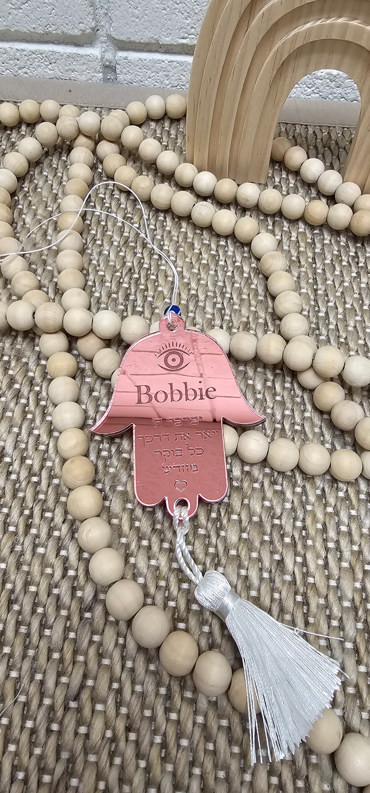 Pink hamsa car charm for a great gift for a women
