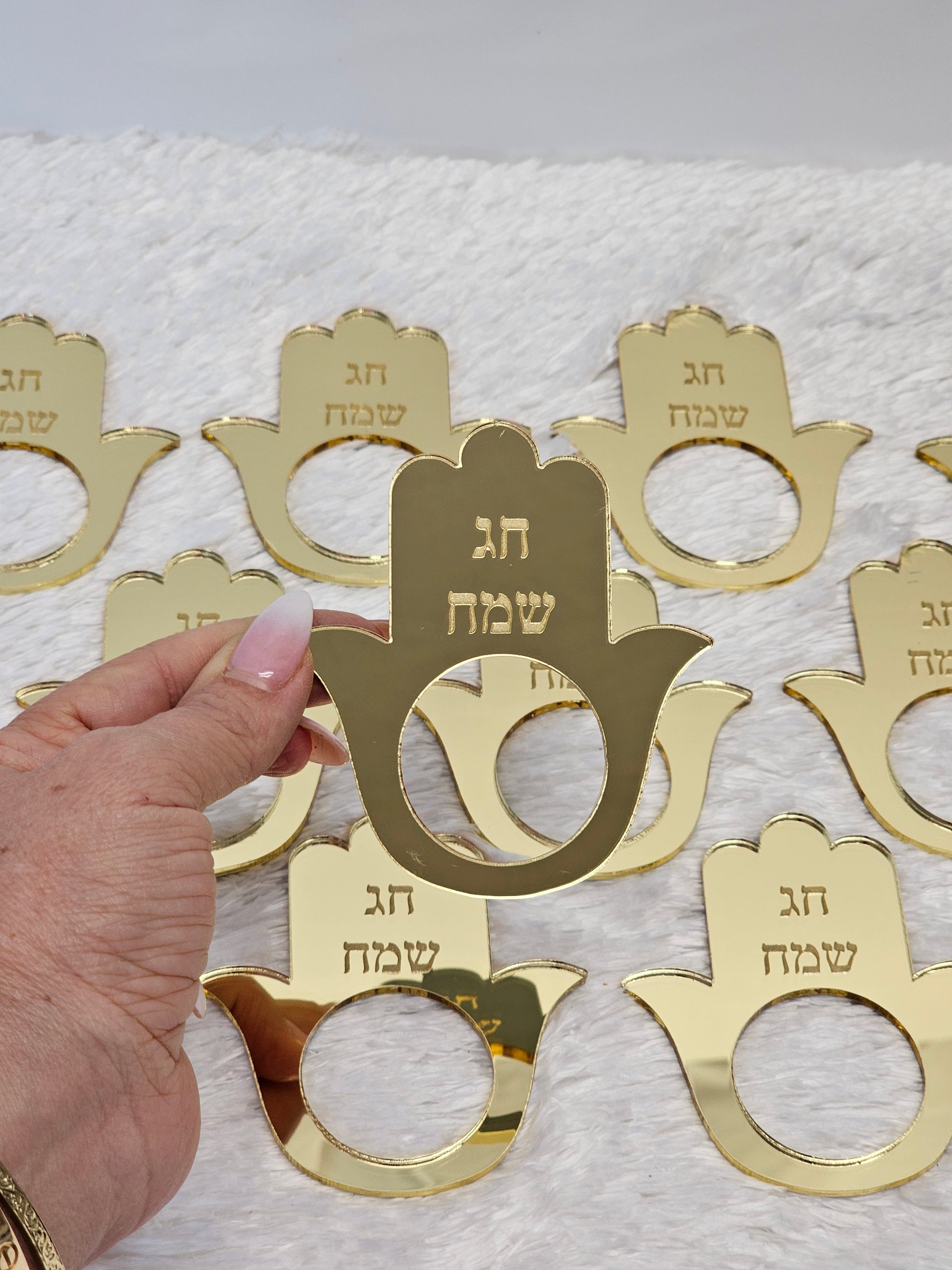 Custom hamsa napkin holder for holidays – unique Judaica gift