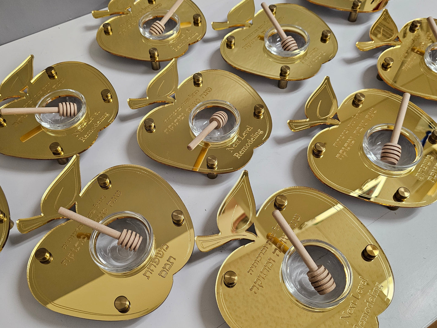 Apple-Shaped Honey Dish with Glass Bowl & Dipper