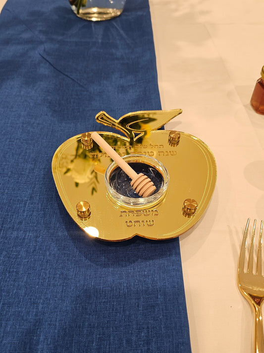 Apple-Shaped Honey Dish with Glass Bowl & Dipper