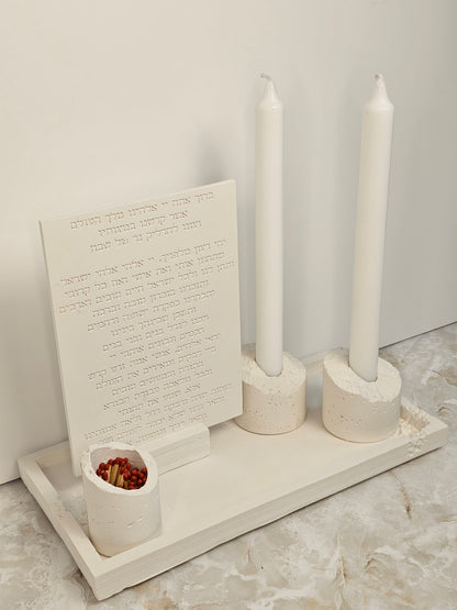 Unique Shabbat Candle Lighting Set