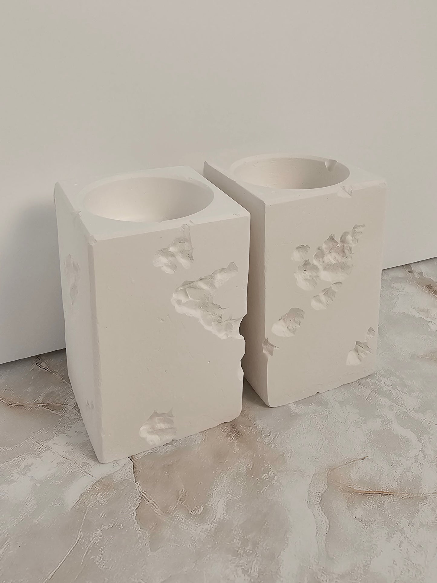 Terrazzo Stone Look Candlesticks