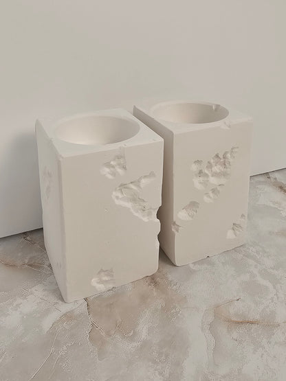 Terrazzo Stone Look Candlesticks