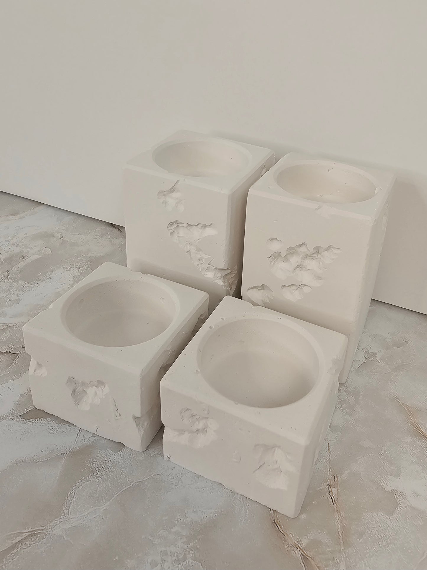 Terrazzo Stone Look Candlesticks