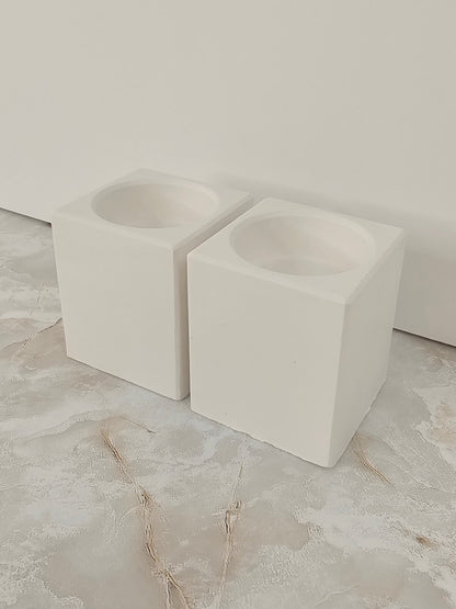 Modern Cube Shape Shabbat Set