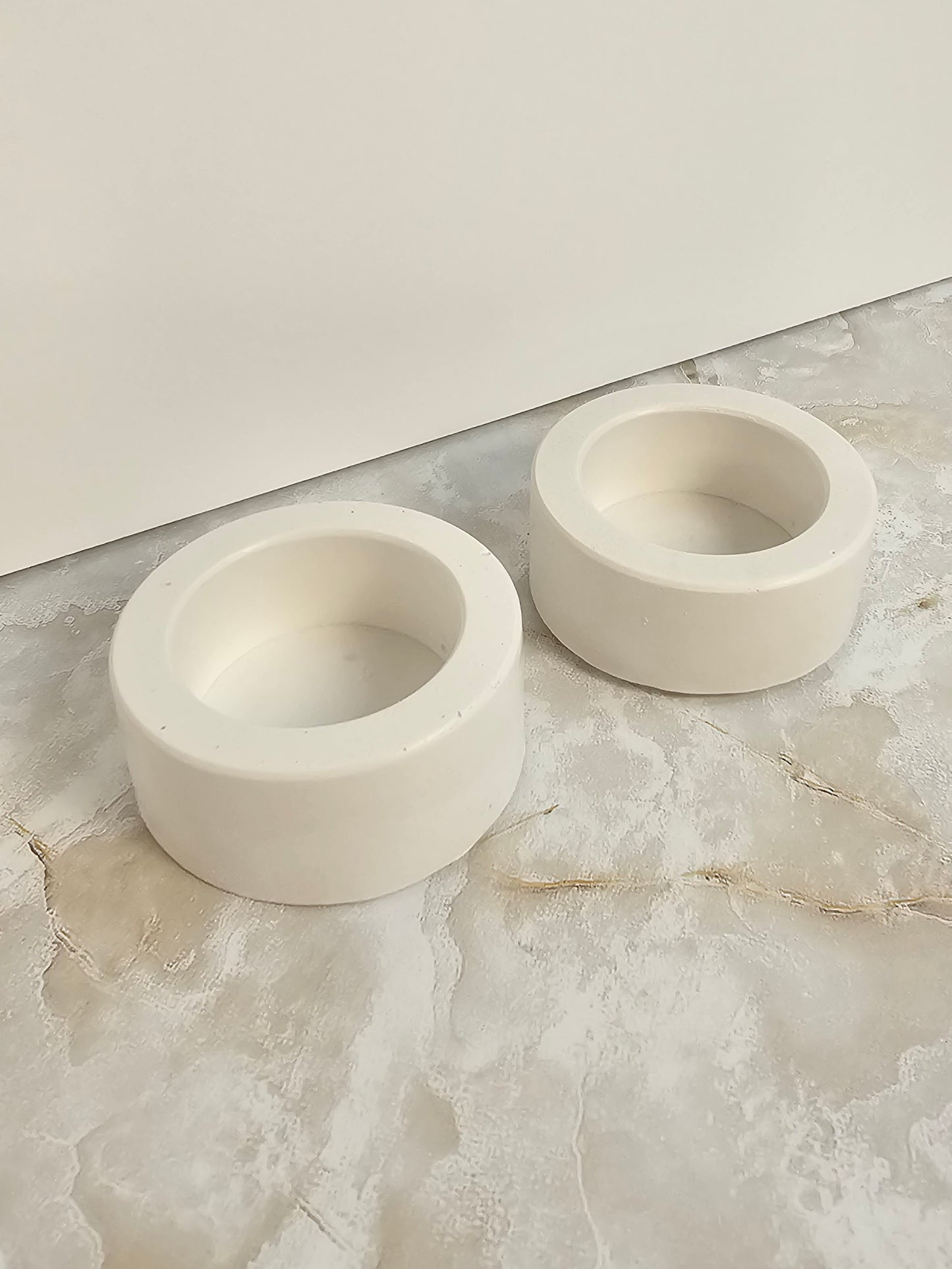 Personalized Shabbat Candle Set – Natural Stone Look