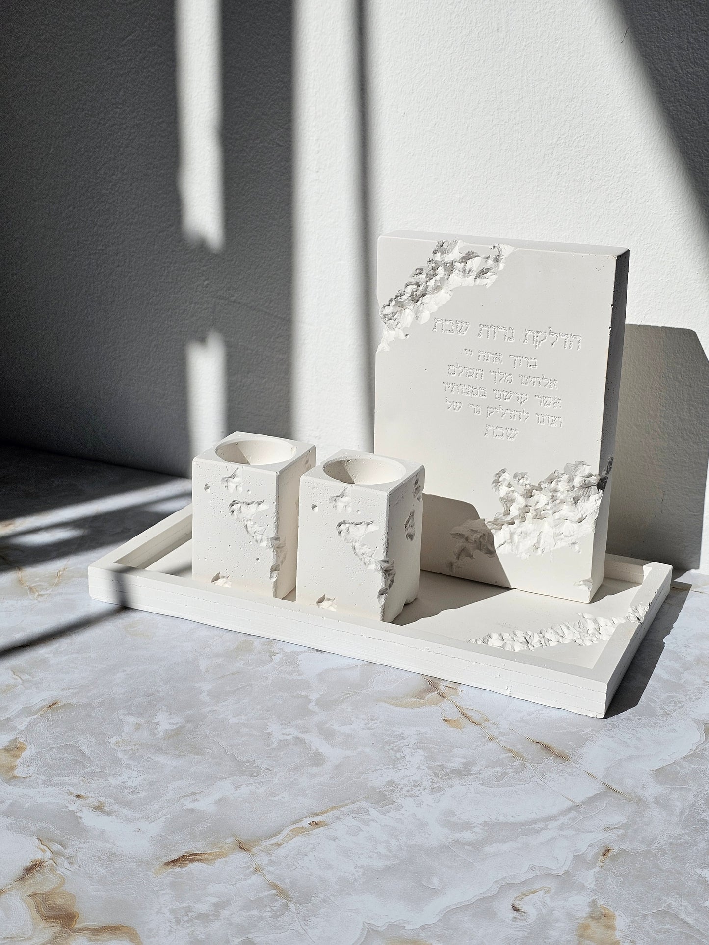 Terrazzo Unique Shabbat Candle Lighting Set