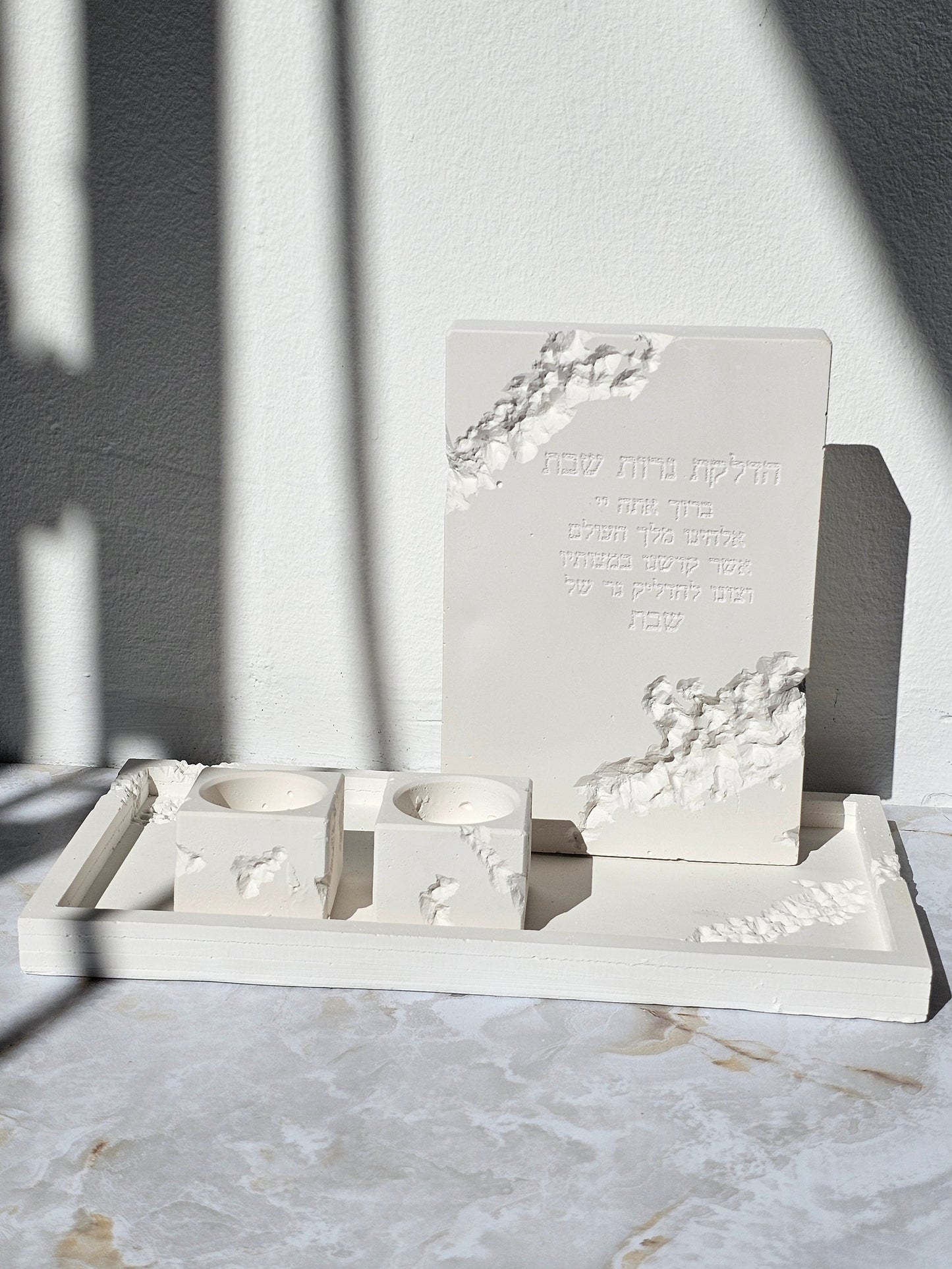 Terrazzo Unique Shabbat Candle Lighting Set