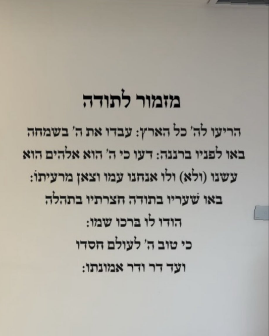 Mizmor Le Toda – Floating Acrylic Letters On The Wall