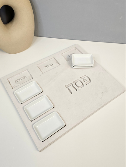 Modern Stone Look Passover Seder Plate