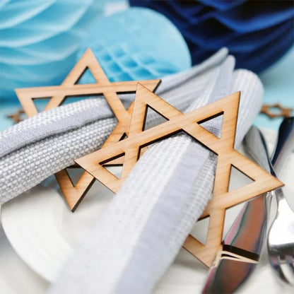 Custom Magen David Wood Napkin Holder