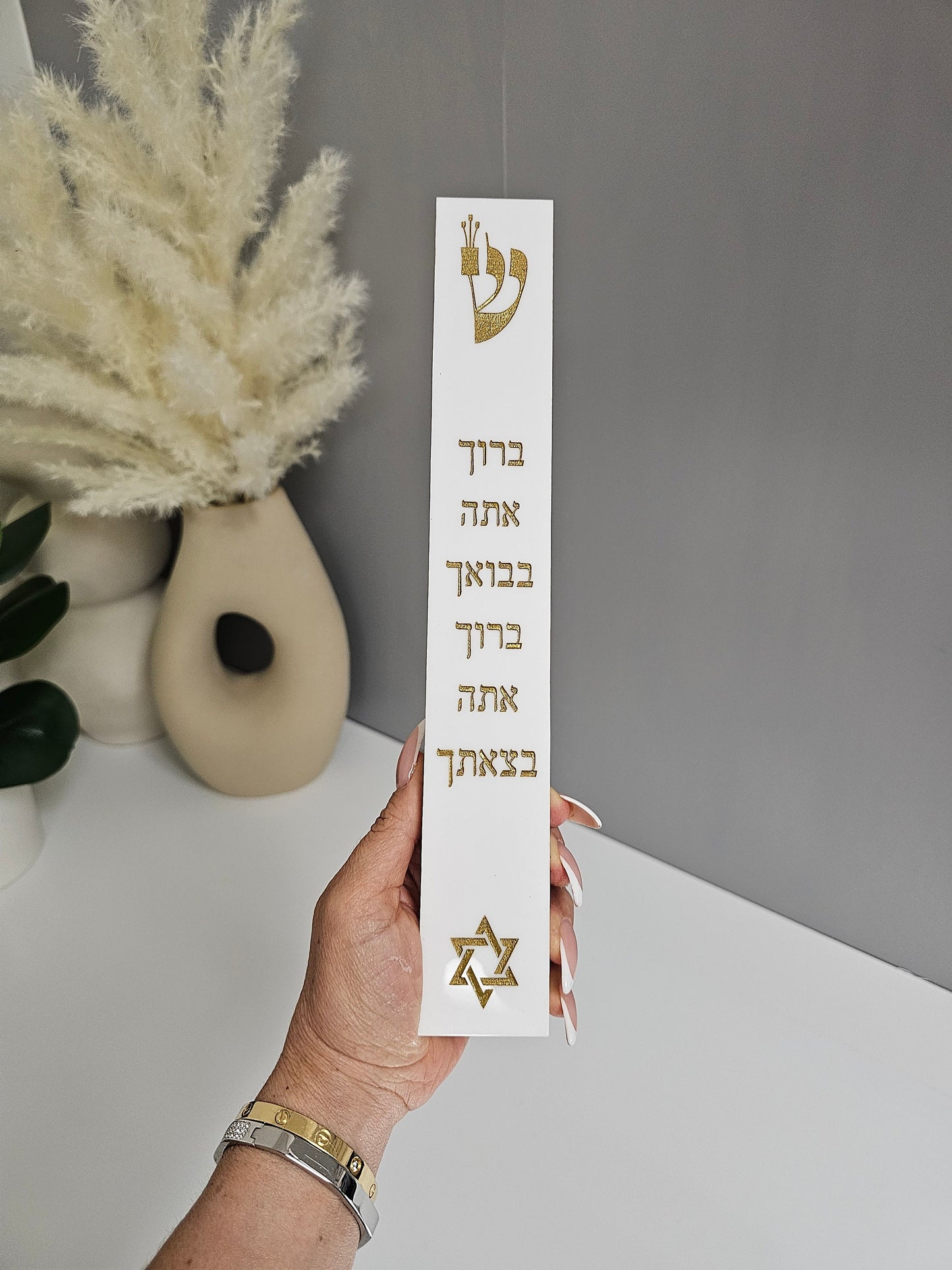 Personalized Jewish Mezuzah,Custom Acrylic Mezuzah Case, Modern & Personalized Jewish Home Blessing