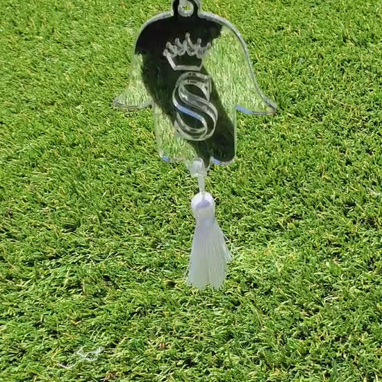 Personalized hamsa car mirror charm,Tfilat Haderech,car mirror charm,Hamsa Charm,Car Mirror Charm Evil Eye,Hamsa with the road Blessing.