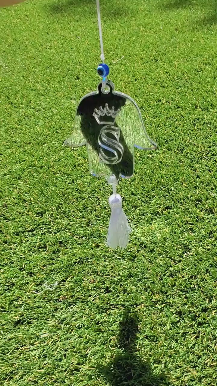 Personalized hamsa car mirror charm,Tfilat Haderech,car mirror charm,Hamsa Charm,Car Mirror Charm Evil Eye,Hamsa with the road Blessing.