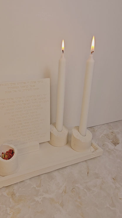 Unique Shabbat Candle Lighting Set