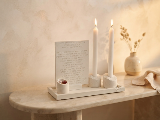 Unique Shabbat Candle Lighting Set