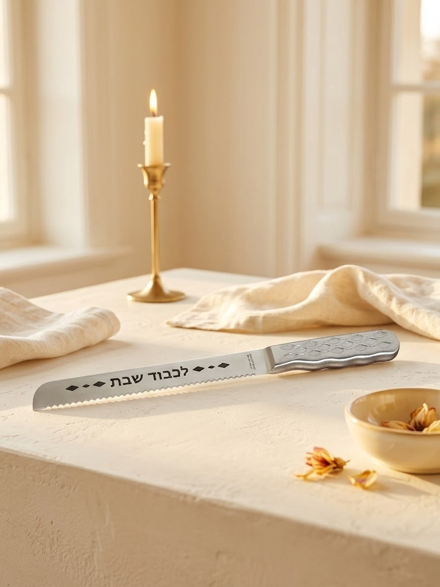 Personalized Challah Knife — Double-Sided Hebrew Engraving