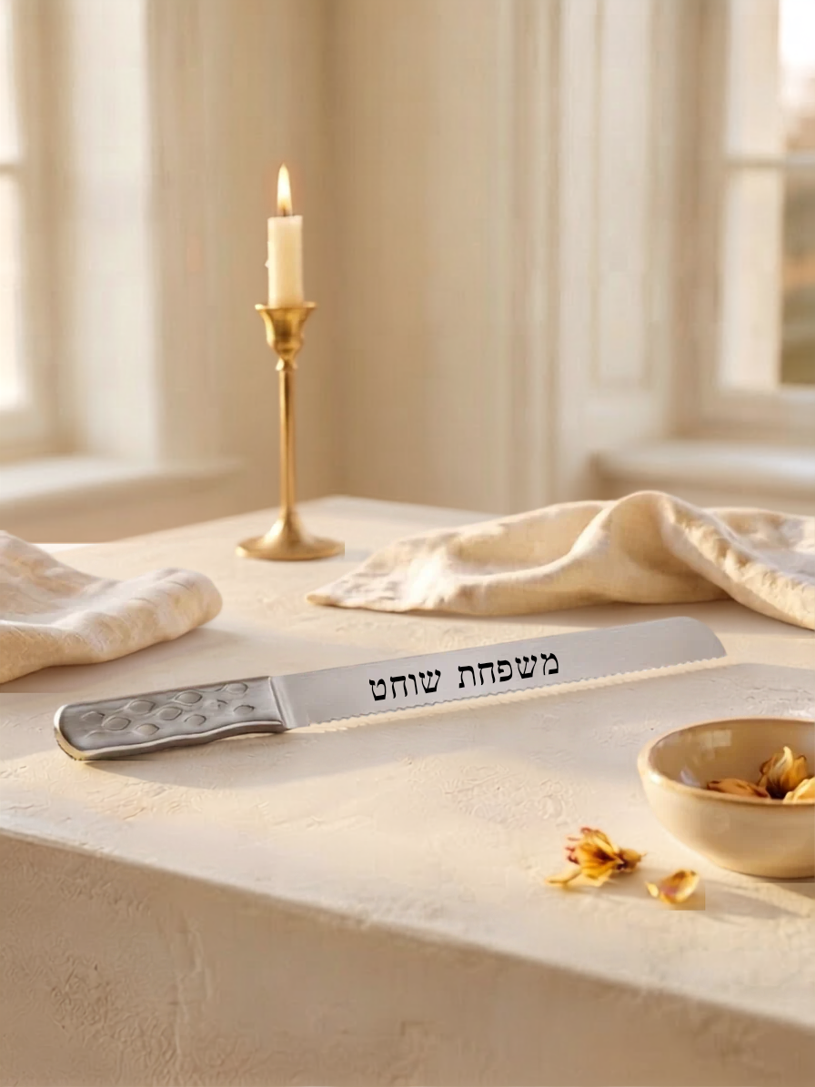 Personalized Challah Knife — Double-Sided Hebrew Engraving
