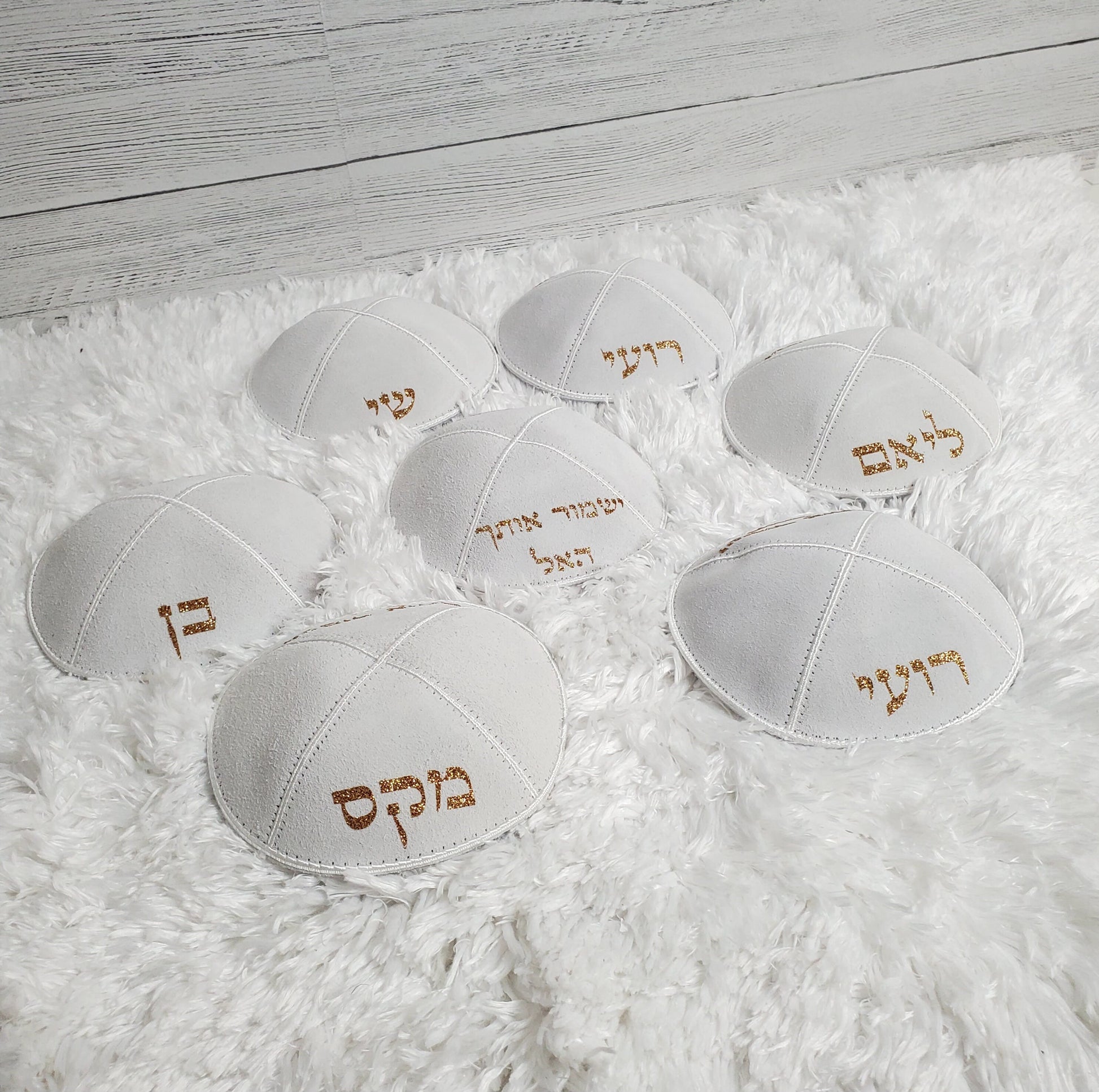 Custom genuine suede kippah, Custom Kippah, Suede Kippah, White Kippah, Custom Yamaka, Custom Yamakah.