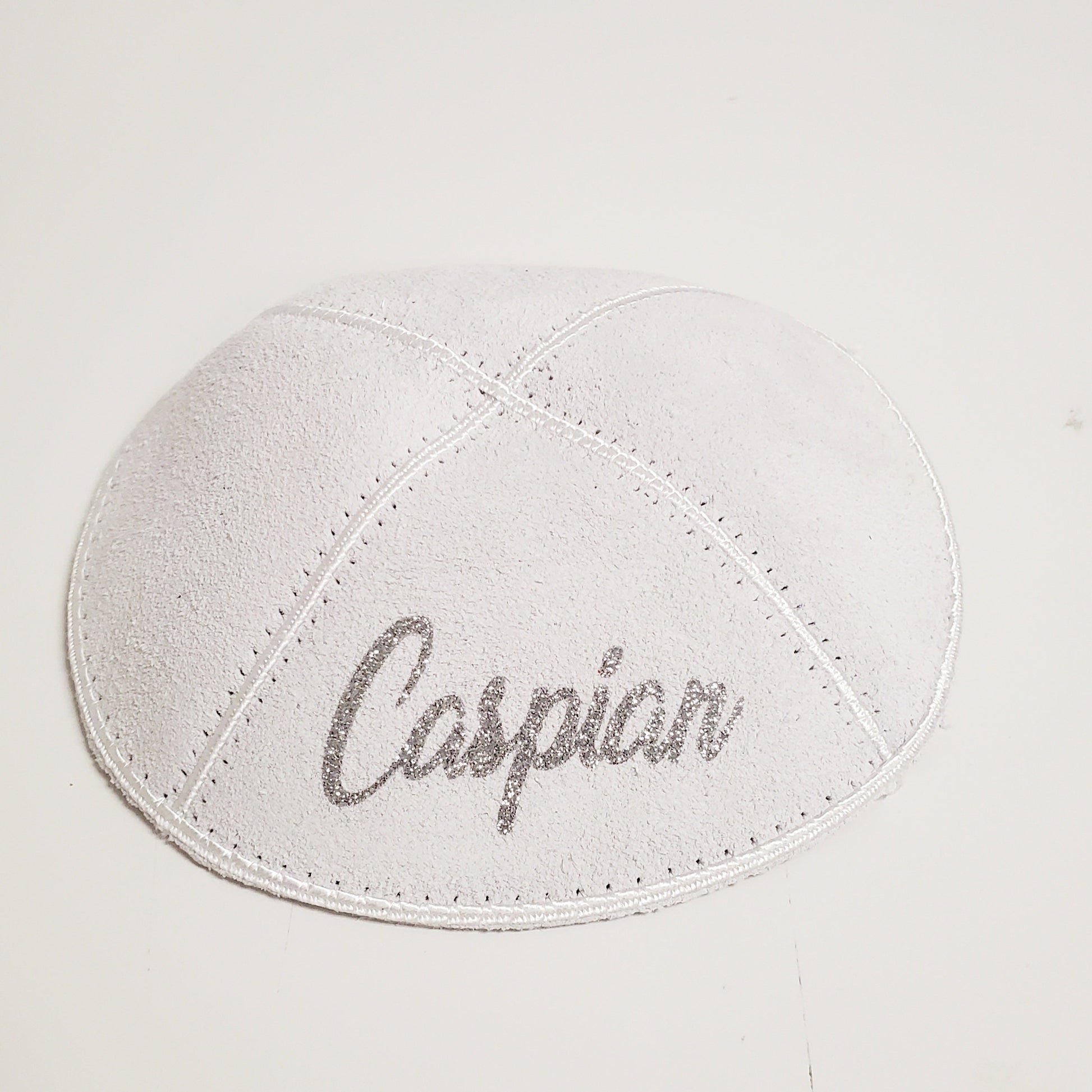 Custom genuine suede kippah, Custom Kippah, Suede Kippah, White Kippah, Custom Yamaka, Custom Yamakah.