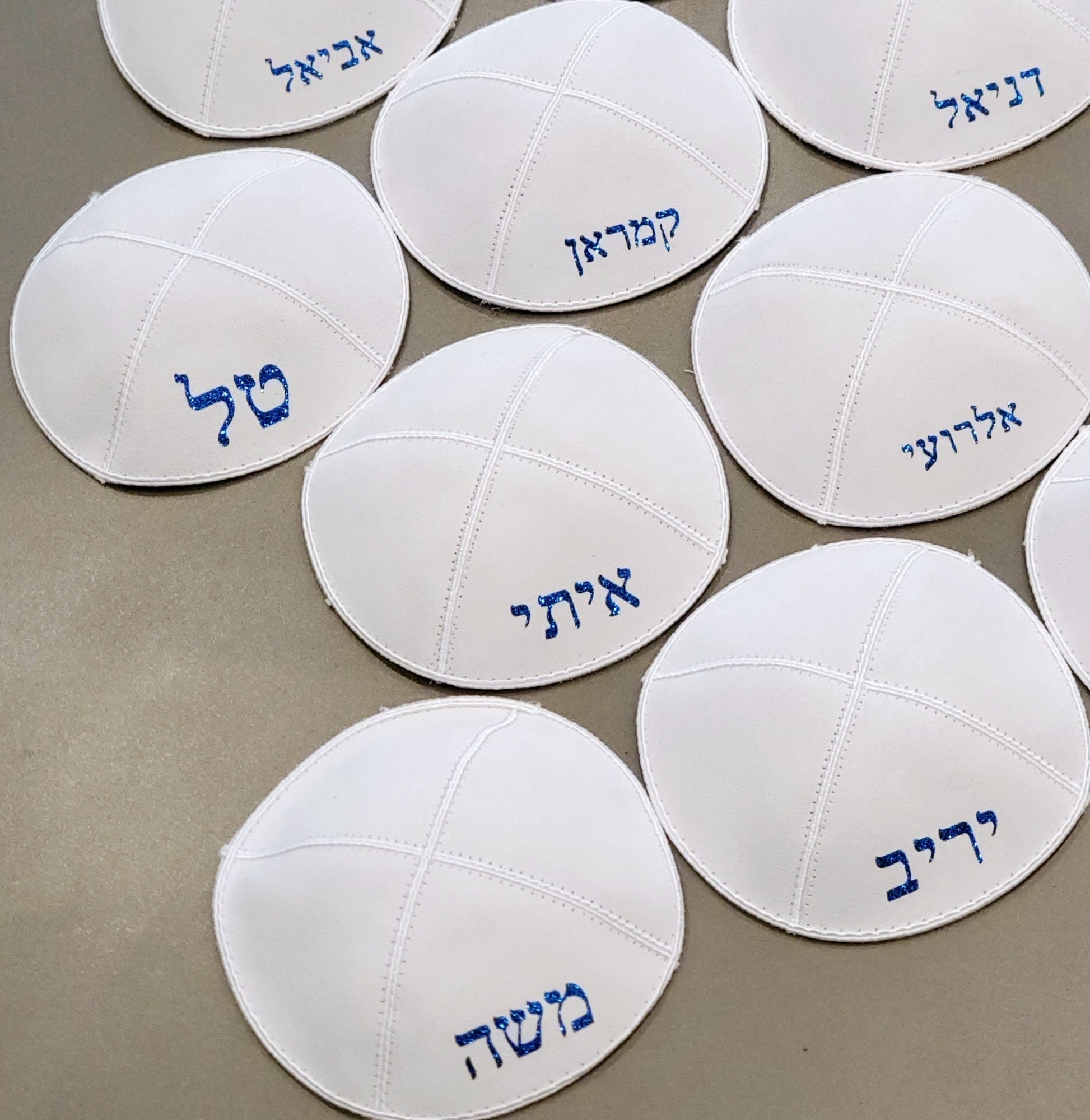 Custom genuine suede kippah, Custom Kippah, Suede Kippah, White Kippah, Custom Yamaka, Custom Yamakah.