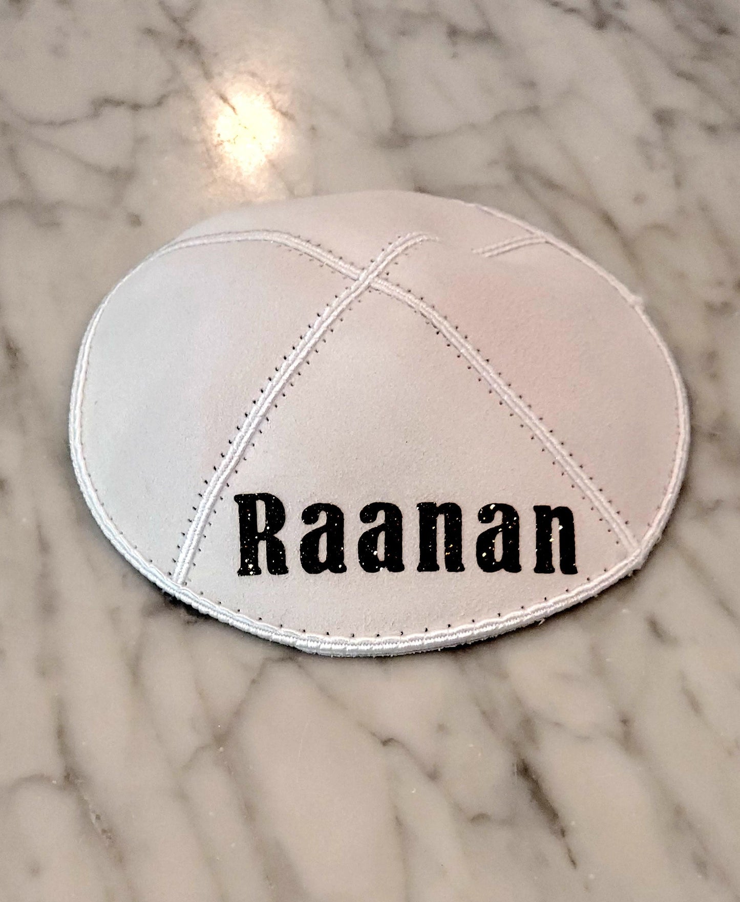 Custom genuine suede kippah, Custom Kippah, Suede Kippah, White Kippah, Custom Yamaka, Custom Yamakah.