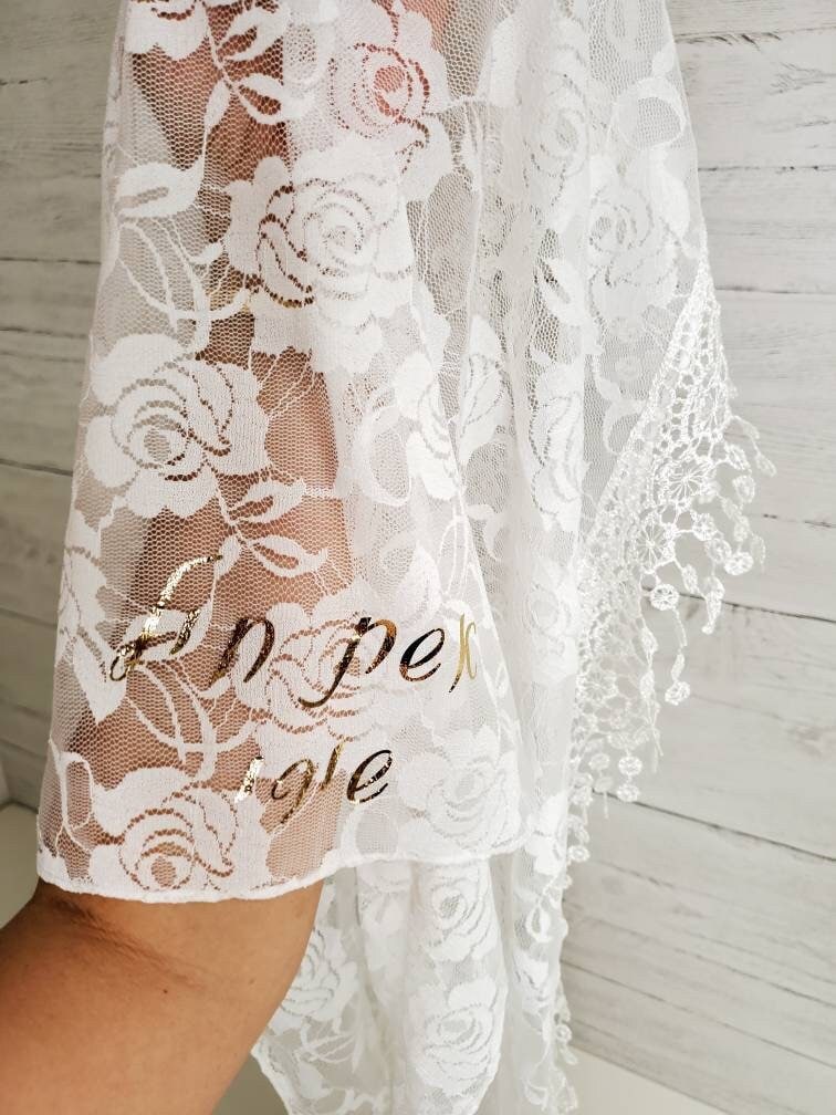 White headband Tichel, Head Scarf,Jewish headcovering, Mantilla, Triangle lace veil, mitpachat, Judica