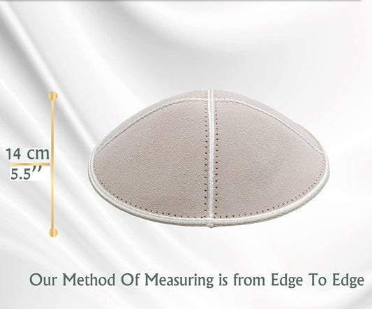 Custom genuine suede kippah, Custom Kippah, Suede Kippah, White Kippah, Custom Yamaka, Custom Yamakah.
